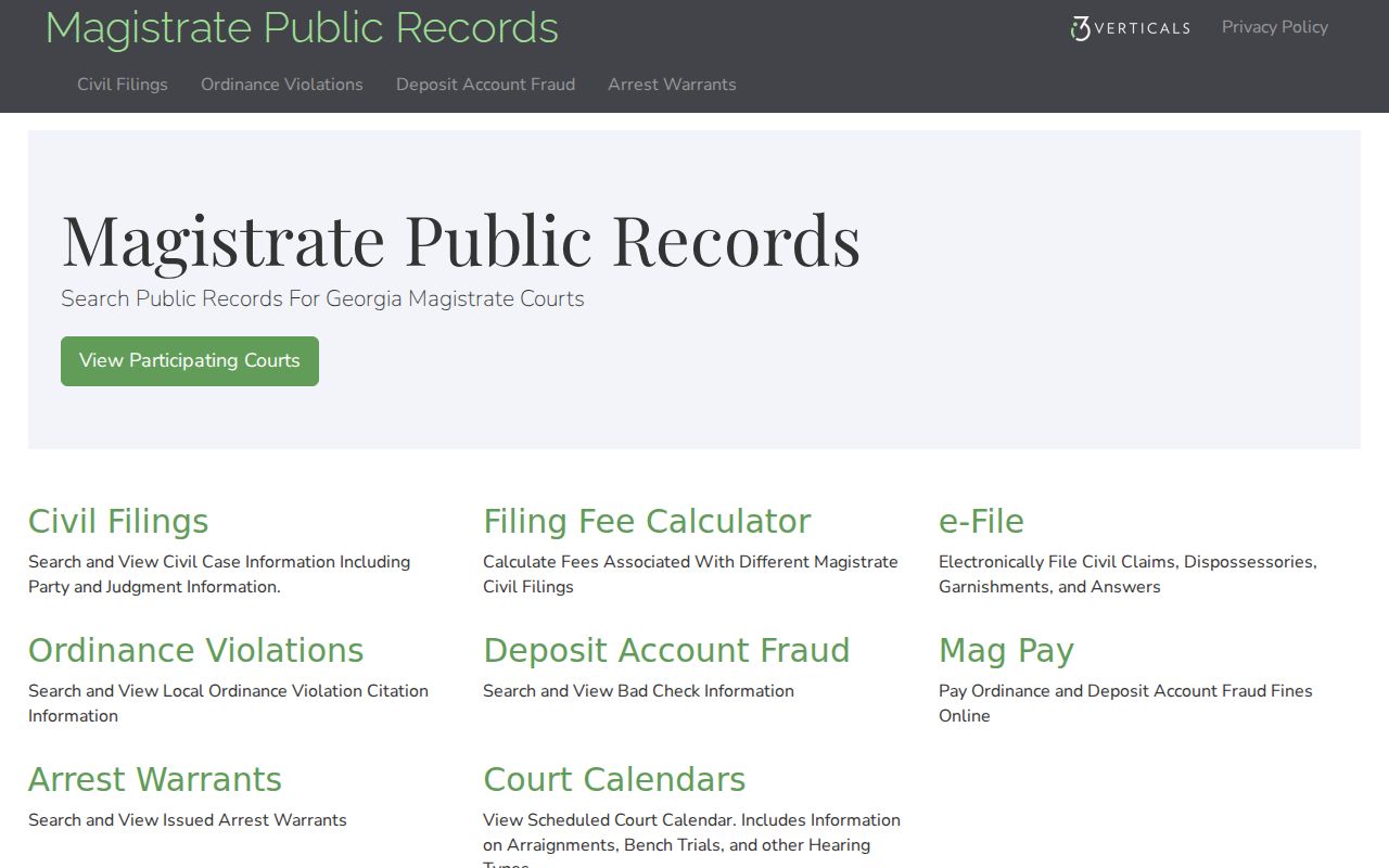 Georgia Magistrate Public Records tabs relevant to Lanier County