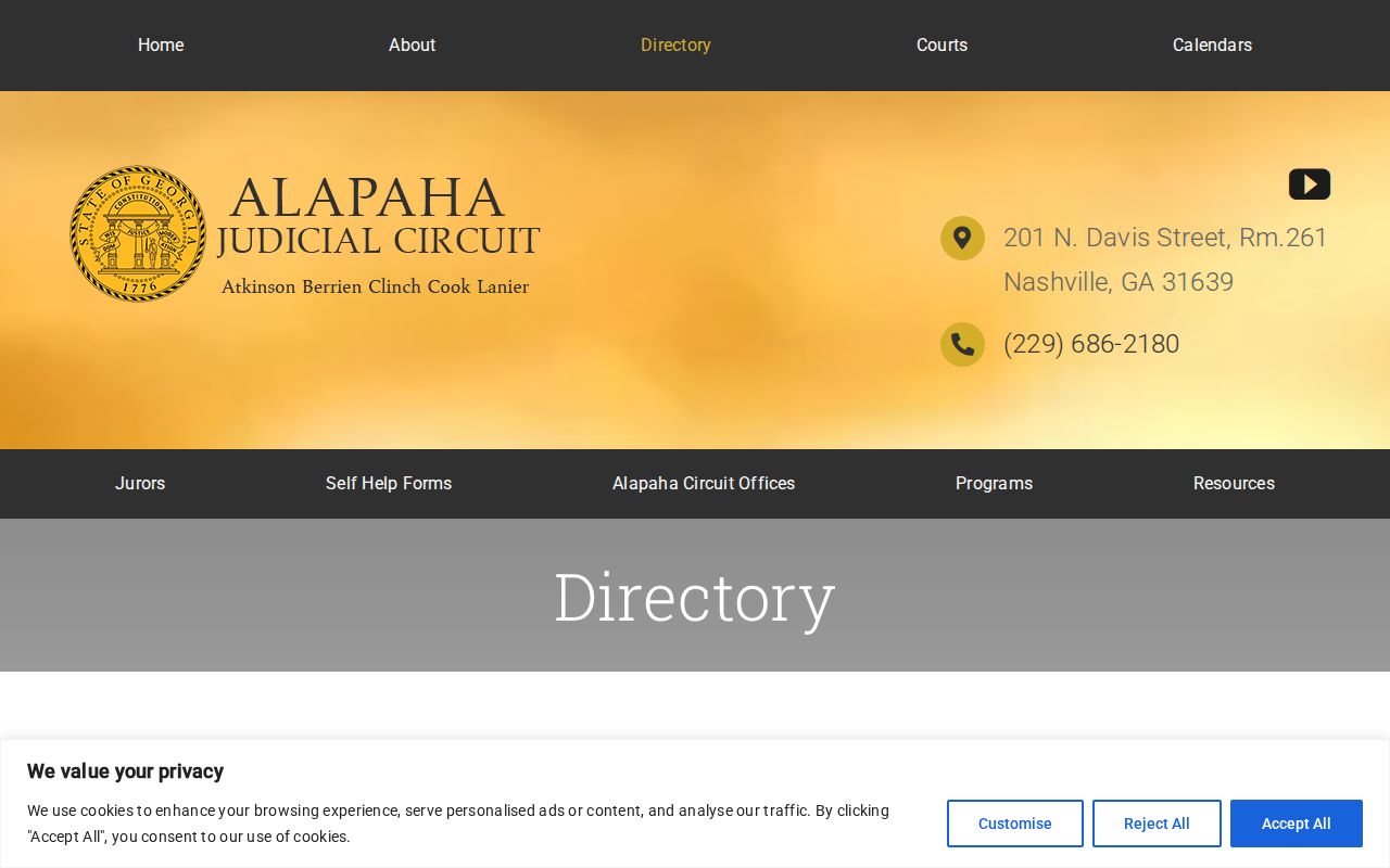 Alapaha Judicial Circuit Lanier County contact directory